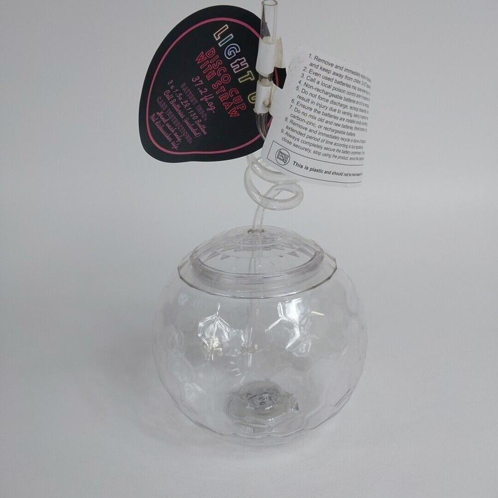Target‎ Bullseye Light Up Disco Ball Cup with Straw 37.2 fl.oz. (NEW WITH TAG)